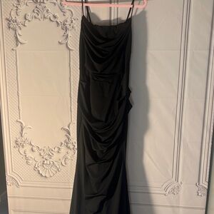 NWOT Formal Strapless Black Stretch Mermaid Dress, Sz L